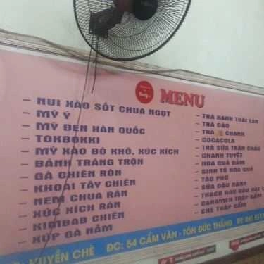 Thực đơn- Cafe Huyền Chè - Tôn Đức Thắng