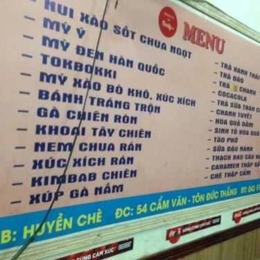 Thực đơn- Cafe Huyền Chè - Tôn Đức Thắng