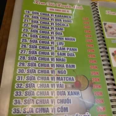 Thực đơn- Cafe Huyền Linh - Kem & Trà Sữa - Xuân Thủy