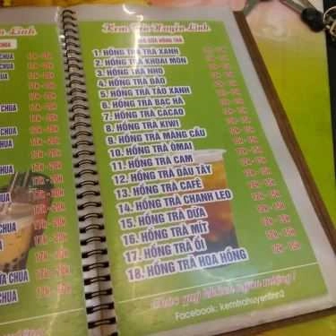 Thực đơn- Cafe Huyền Linh - Kem & Trà Sữa - Xuân Thủy