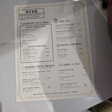 Thực đơn- Cafe I Cremier Du Japon Vietnam - Kem Hokkaido