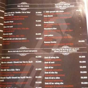 Thực đơn- IBOX Cafe