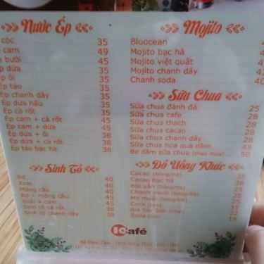 Thực đơn- IC Cafe - Duy Tân