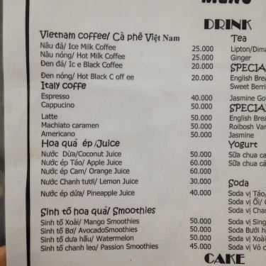 Thực đơn- If Coffee
