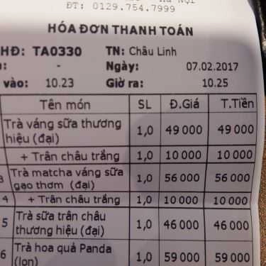 Thực đơn- Cafe iGongCha - Phố Huế