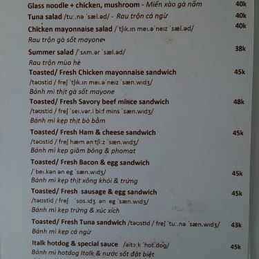 Thực đơn- Italk Coffee
