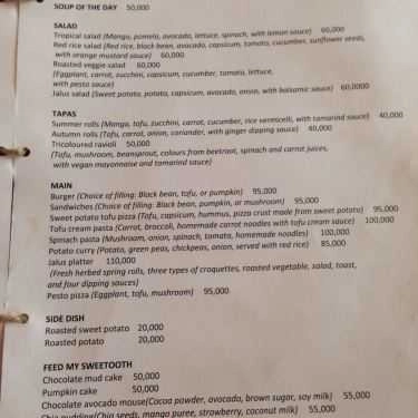 Thực đơn- Jalus Vegan Kitchen And Café