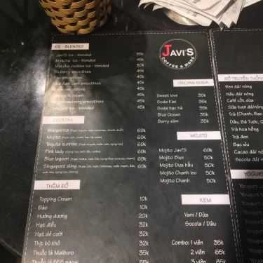 Thực đơn- Javi's Coffee