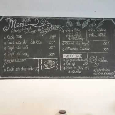 Thực đơn- JQK Cafe