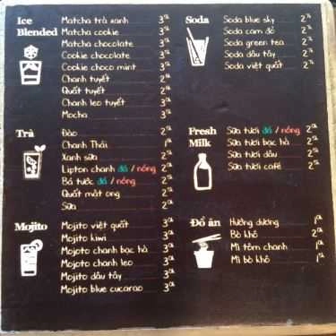 Thực đơn- JQK Cafe