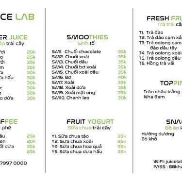 Tổng hợp- Cafe Juice Lab - Nước Ép Trái Cây