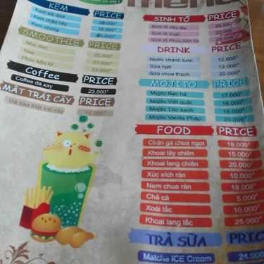 Thực đơn- Cafe Kem 1102