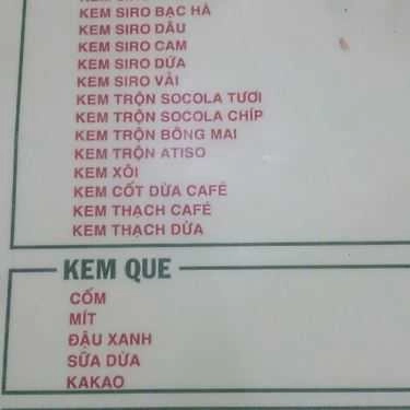 Thực đơn- Cafe Kem Cân Lò Đúc
