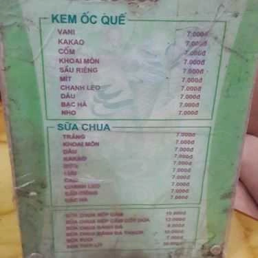 Thực đơn- Cafe Kem Cân Lò Đúc