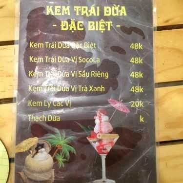 Thực đơn- Cafe & Kem Trái Dừa