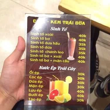 Thực đơn- Cafe & Kem Trái Dừa