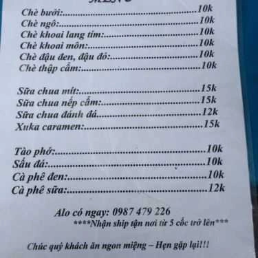 Thực đơn- Ăn vặt Kẹo Kun Chè Quán