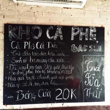 Thực đơn- Kho Cà Phê - Đường 19-5