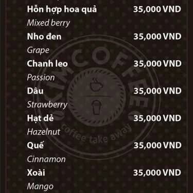 Thực đơn- Kim Coffee - Lạc Trung
