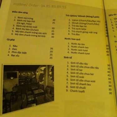 Thực đơn- Kimis' Coffee