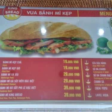Thực đơn- Ăn vặt King Bread - Trung Kính