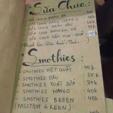 Thực đơn- Kok Coffee - Vũ Tông Phan