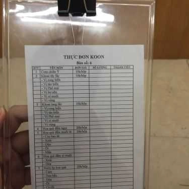 Thực đơn- Ăn vặt Khoai Lang Chiên Koon - Pháo Đài Láng