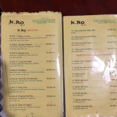 Thực đơn- K.Ro Cafe