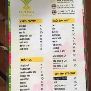 Thực đơn- La Planca Cafe