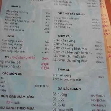 Thực đơn- Lalala Mifa Coffee - Ngọc Khánh