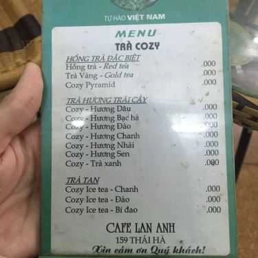 Thực đơn- Lan Anh Cafe