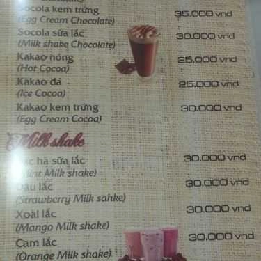 Thực đơn- Lan Coffee - Hai Bà Trưng