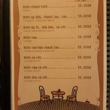 Thực đơn- Lan Hạ Coffee
