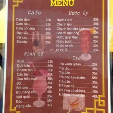 Thực đơn- Cafe Lavender Kafe