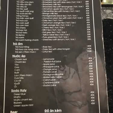 Thực đơn- Le Cotta Cafe