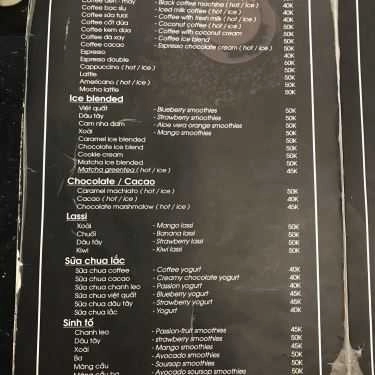 Thực đơn- Le Cotta Cafe