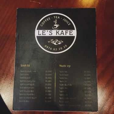 Thực đơn- Cafe LE's Kafe