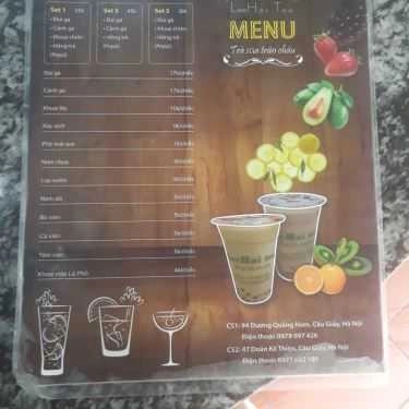 Thực đơn- Cafe Lee Hai Tea - Trà Sữa & Ăn Vặt - Dương Quảng Hàm
