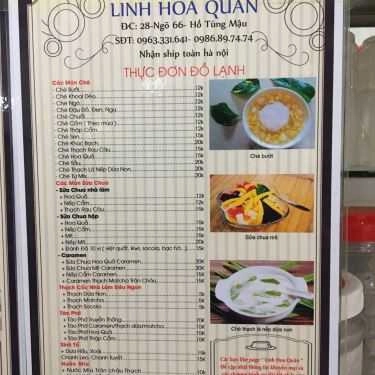 Thực đơn- Linh Hoa Quán - Chè, Ốc & Các Món Ăn Vặt