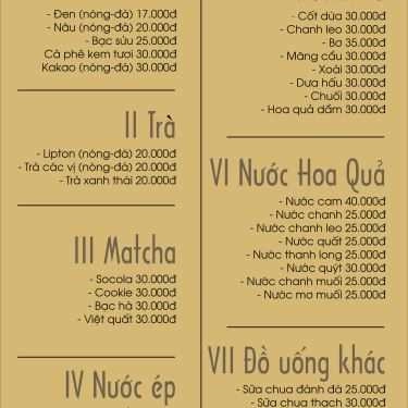 Thực đơn- Link Coffee