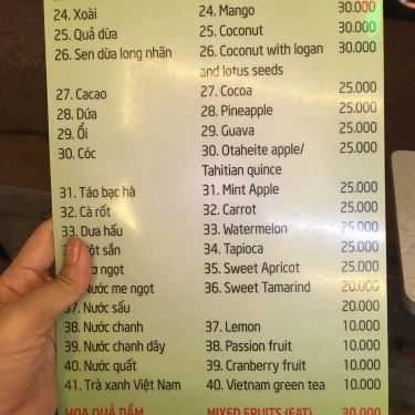 Thực đơn- Loan Cafe - Bát Đàn
