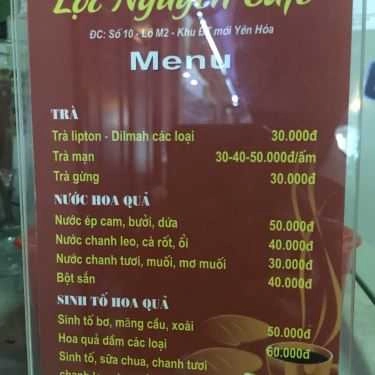 Thực đơn- Lộc Nguyên Coffee