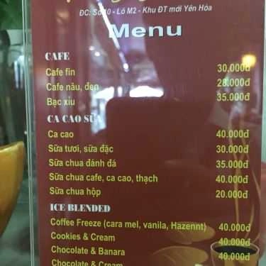 Thực đơn- Lộc Nguyên Coffee