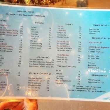 Thực đơn- Cafe Loki House - Tào Phớ, Trà Sữa & Bánh Bao Gà - Tôn Thất Tùng
