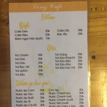 Thực đơn- Long Coffee - Thụy Khuê