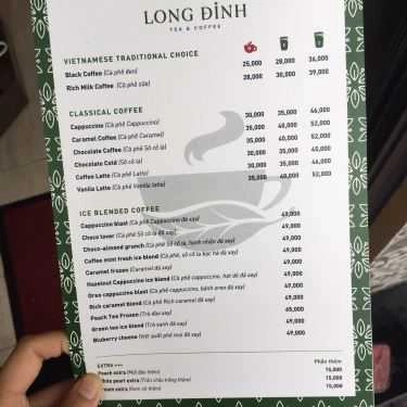 Thực đơn- Cafe Long Đỉnh - Tea & Drinks