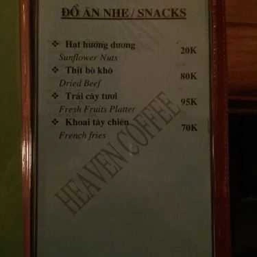 Thực đơn- Mai Heaven Coffee