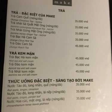 Thực đơn- Make Coffee