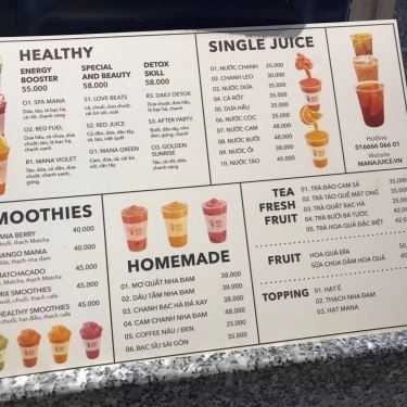 Tổng hợp- Cafe Mana Juice - AEON Mall Long Biên