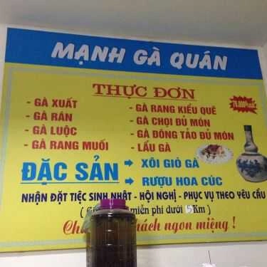 Thực đơn- Nhà Hàng Mạnh Gà Quán